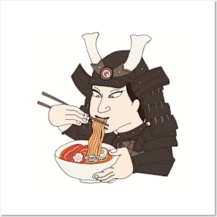 Samurai eating ramen Posters and Art